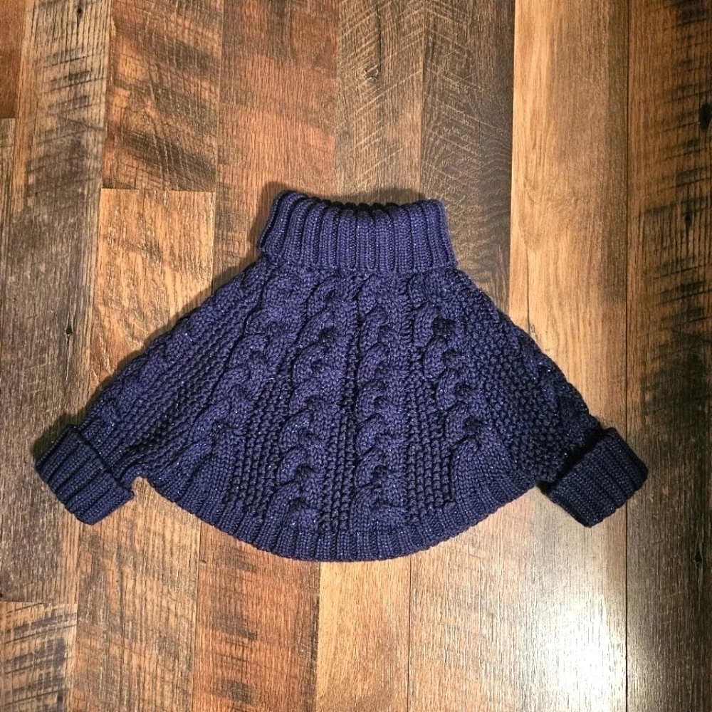 Osh Kosh B'Gosh Baby Girl Navy Blue Cable Knit Sweater Size 9 Months